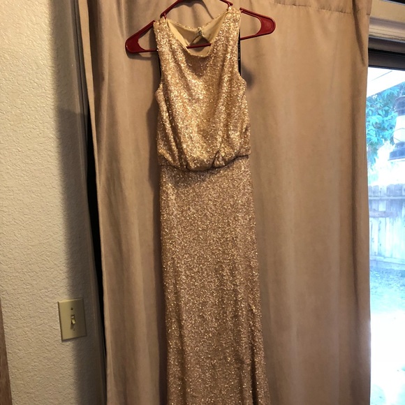 Gorgeous Mermaid Off Shoulders Gold Sequined Bridesmaid Dress - Formal Wedding Party Guest Maid of Honor Gown - Plus Size (D18)(WSO2)